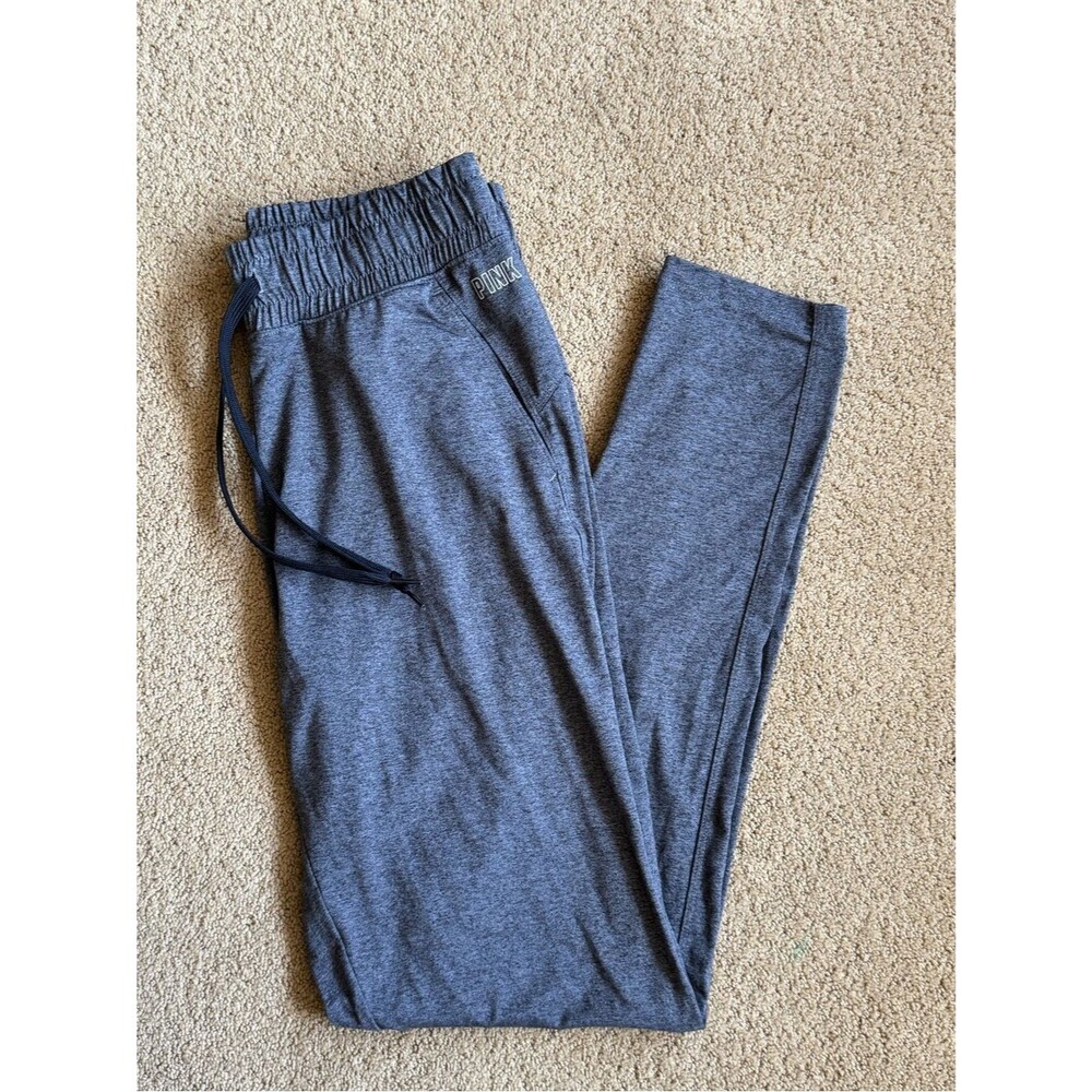 PINK Victoria’s Secret Active Heather Gray Drawstring Jogger Pants Womens XS
